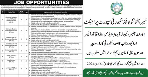 Khyber Pakhtunkhwa Food Security Support Project Latest Jobs June 2024