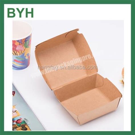 Disposable Kraft Paper Burger Boxpaper Meal Tray Box Hamburger