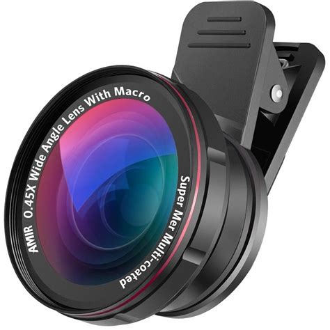 Phone Camera Lens, 0.62X Wide Anagle Lens + 15X Super Macro Lens, 2 in ...