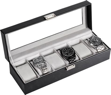 Procase Watch Box For Men Slot Watch Display Case Mens Watch Box