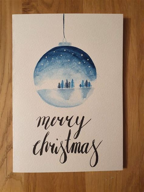 Aquarell Karte Weihnachten Merry Christmas Lettering Diy Home Crafts