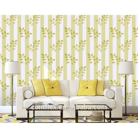 Jual Wallpaper Stiker Dinding Ukuran 45cm X 10m Motif Salur Daun