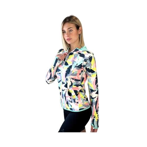 Campera Yazuka Con Capucha Spandex Estampada Tienda Podium