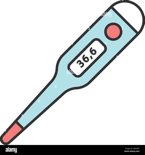 Axillary Digital Thermometer Color Icon Body Temperature Measuring