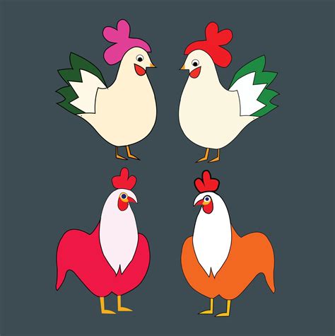 Funny Hen Cartoon Vector Illustration 23119145 Vector Art at Vecteezy