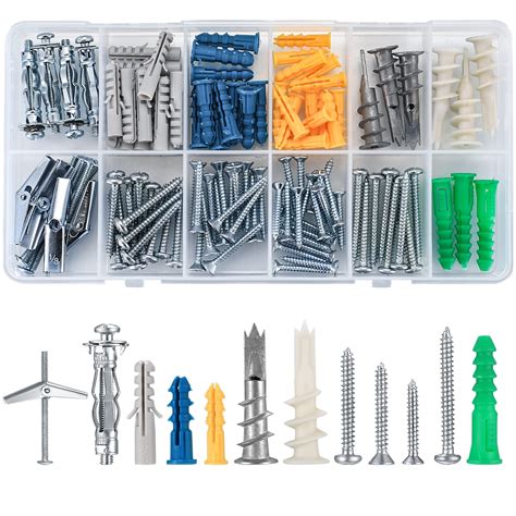 Buy 114 Assorted Plasterboard Screws And Wall Plugs Set Cavity Wall