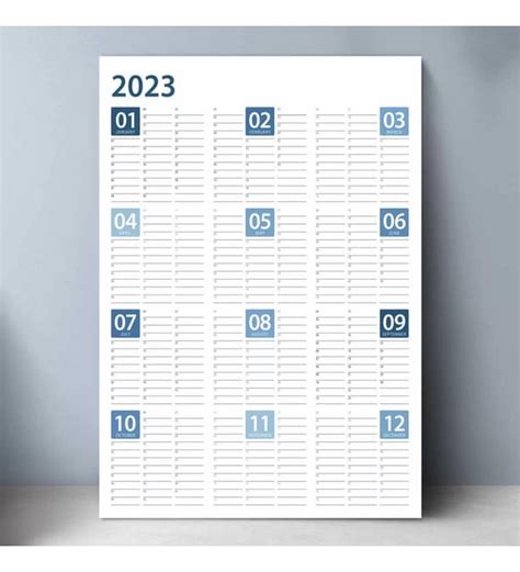 Y Ll K Planlay C Duvar Takvim Mavi Renk Yearly Wall Planner