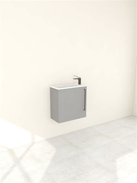 M Series 500mm Wall Mounted Basin Cabinet Single Door 255mm Deep With