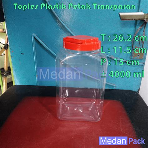 Toples Plastik Petak Transparan 4 Liter Medan Pack