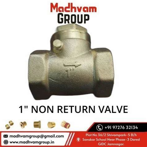 Brass Check Non Return Valve Brass Non Return Valve Manufacturer From Jamnagar