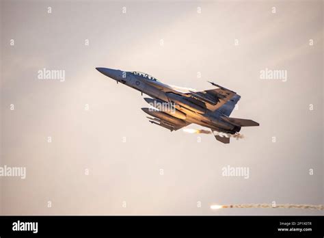 A Raaf Fa 18f Super Hornet Of 1 Squadron On Display At The Avalon