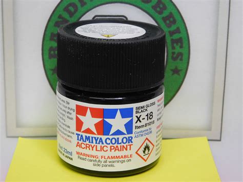 Tamiya X Semi Gloss Black Acrylic Paint Tam