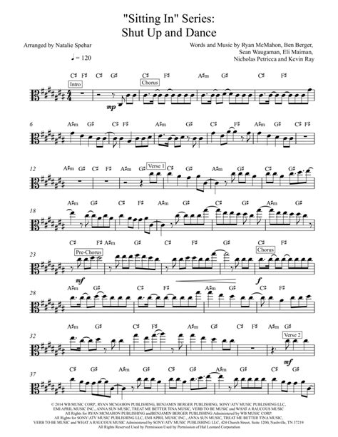 Shut Up And Dance Arr Natalie Spehar By Walk The Moon Sheet Music For Viola Solo At Sheet