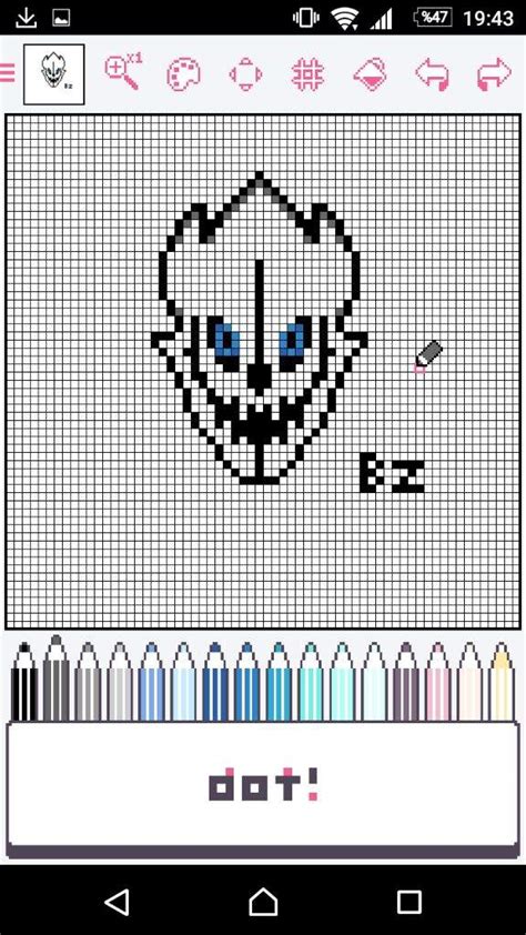 gaster blaster pixel art with grid Gaster blaster pixel undertale sans ...