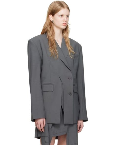 OTTOLINGER Ssense Work Capsule Gray Double Breasted Blazer In Black