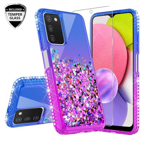 Samsung Galaxy A03s Case Liquid Quicksand Glitter Cute Phone Case Clear