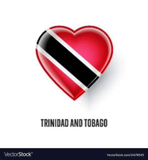 Heart Symbol With Trinidad And Tobago Flag Vector Image