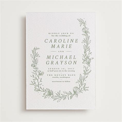 Magnolia Letterpress Wedding Invitations By Camille Robinson Minted