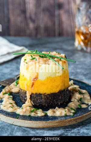 Haggis Neeps And Tatties Stack Haggis With Turnips And Potatoes With