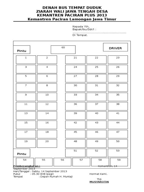 Denah Bus Tempat Duduk Pdf