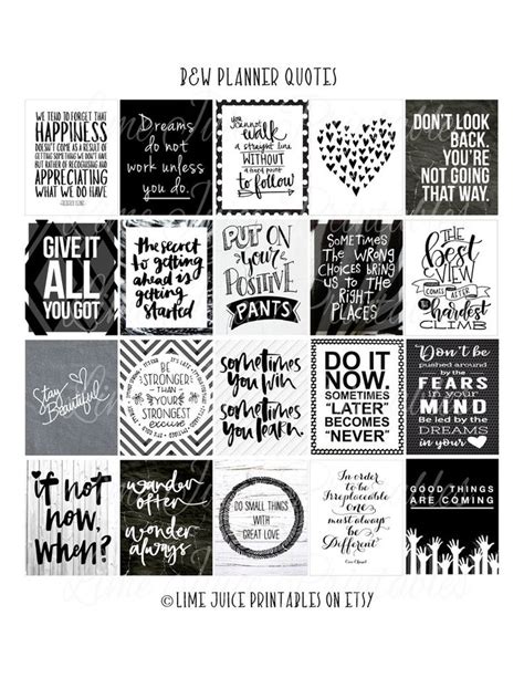 Black And White Printable Inspirational Quotes