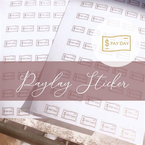 50 Payday Stickers Gold Pay Day Planner Sticker Payday Foil Planner