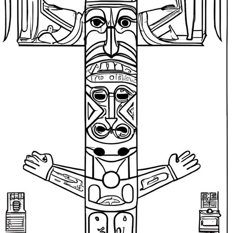 Native American Totem Pole Coloring Pages