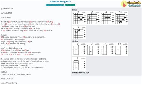 Chord: Senorita Margarita - Tim McGraw - tab, song lyric, sheet, guitar ...