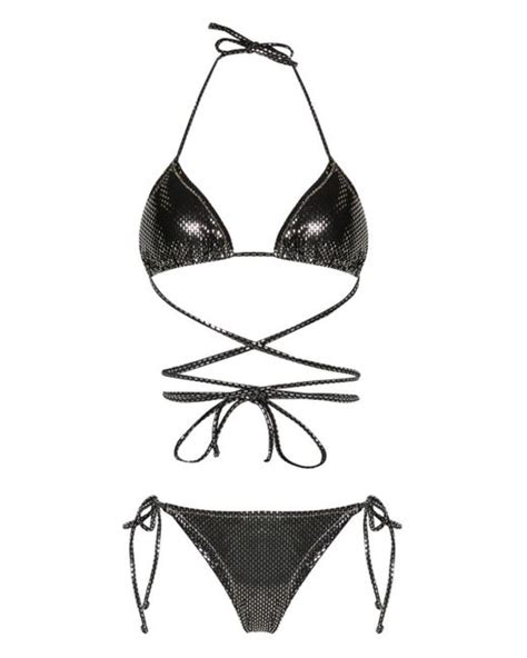 Reina Olga Miami Lam Detailed Bikini Set In White Lyst