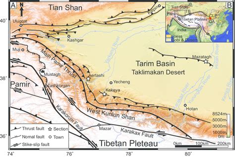 Location Map A Topographic Map Showing The Western Portion Of The