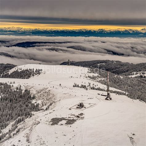 Luftaufnahme Feldberg Schwarzwald Winterluftbild Gipfel In Der