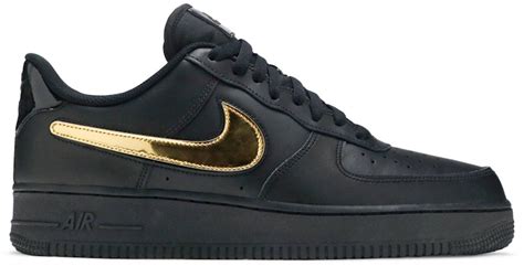 Nike Air Force 1 Low 07 Lv8 Removable Swoosh ‑ Black Gold Ct2252 001 Novelship