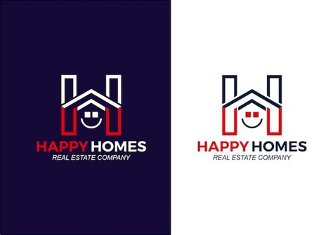 Premium Vector Happy Homes Real Estate Company Logo With A Happy