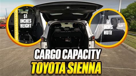 2021 2023 Toyota Sienna True Cargo Capacity Given In Inches YouTube