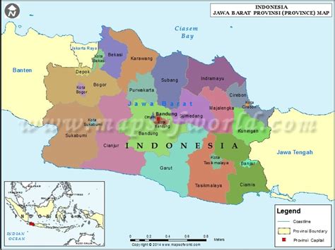 Jawa Barat Map, Map of Jawa Barat Province, Indonesia