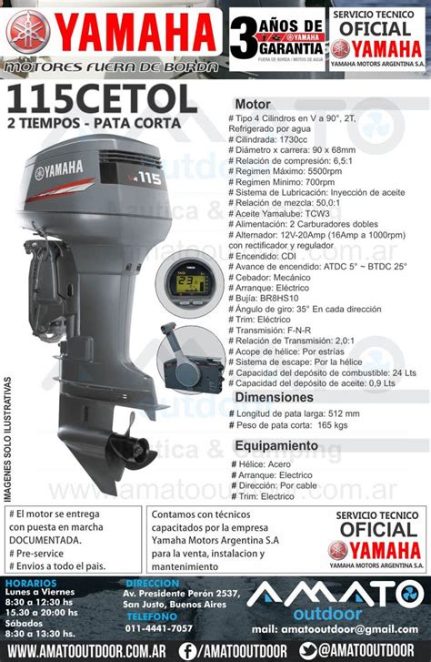 Motor Fuera De Borda Yamaha Hp Tiempos Cetol Pata Larga