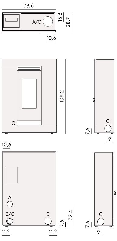 Salamandra a Pellets Luce Plus 9 Slim KLCLIMA Climatização