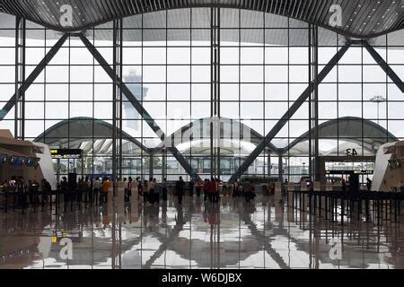 Interior view of the Terminal 2 of Guangzhou Baiyun International ...