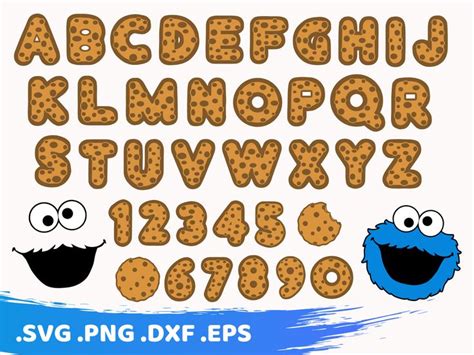 Cookie Font Svg Cookie Monster Letters Cookie Monster Svg Monster T