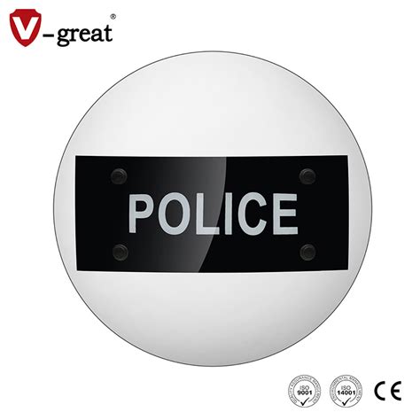 Round Lightweight Polycarbonate Police Riot Control Security Shield For