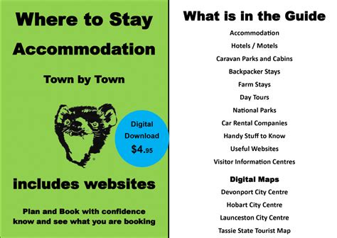 Where To Stay Accomodation Guide Tasmania Tourist Information Guide