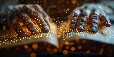 Premium Photo A Visually Impaired Person Reading A Braille Book With