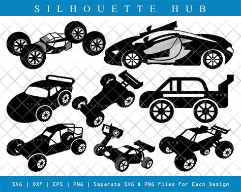 Rc Car SVG Cut Files Racing Car Silhouette Rc Car Bundle Race Car Svg ...