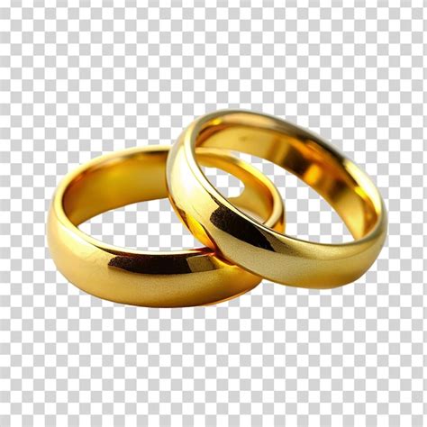 Premium Psd A Pair Of Gold Wedding Ring On Transparent Background