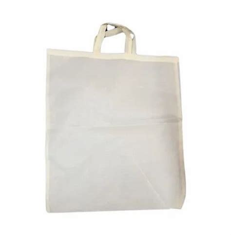 Loop Handle Plain Off White Roto Shopping Bag Size 14x10 Inch At Rs 4