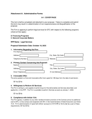 Fillable Online Efc Ny Attachment A Administrative Forms Fax Email