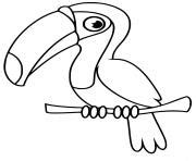 Coloriage Oiseau Toucan Simple Jecolorie