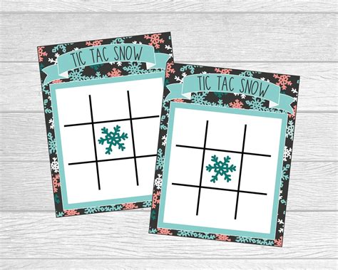 Printable Tic Tac Snow Game Winter Snowflake Tic Tac Toe Game Snow