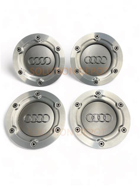 Gray Wheel Center Caps Hubcaps Rim Caps Emblems Badge For Audi