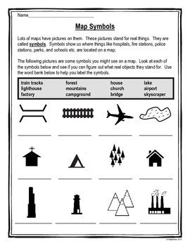 Common Topographic Map Symbols Worksheet – Map Vector